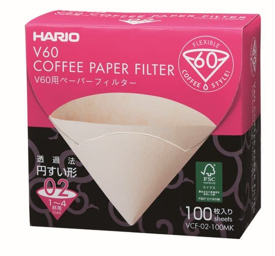 HARIO - 100 filtres naturels pour Dripper 1/4 tasses